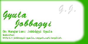 gyula jobbagyi business card